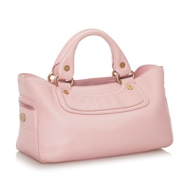 セリーヌ ブギーバッグ ピンク レザー ハンドバッグ レディース CELINE 【中古】