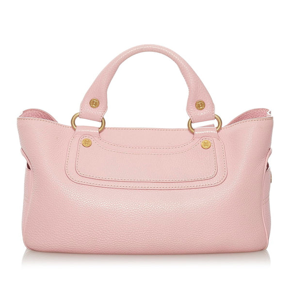 セリーヌ ブギーバッグ ピンク レザー ハンドバッグ レディース CELINE 【中古】