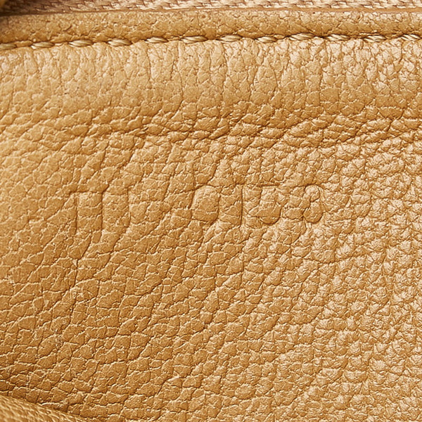 セリーヌ バイカラー ポーチ ベージュ レッド レザー レディース CELINE 【中古】
