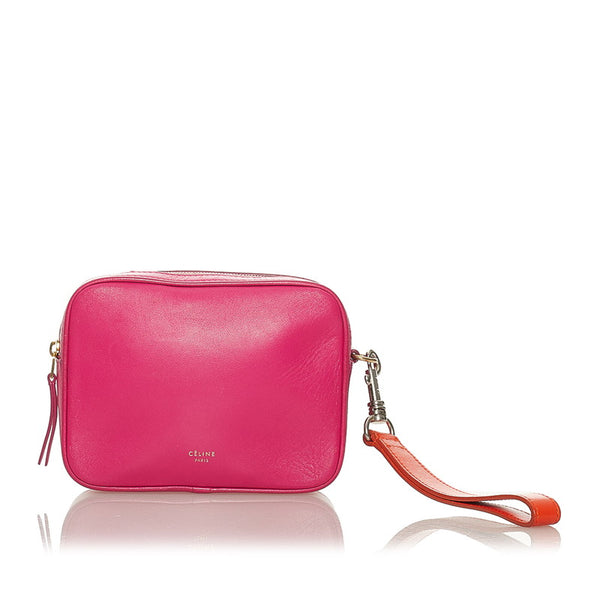 セリーヌ ピンク レザー ポーチ レディース CELINE 【中古】