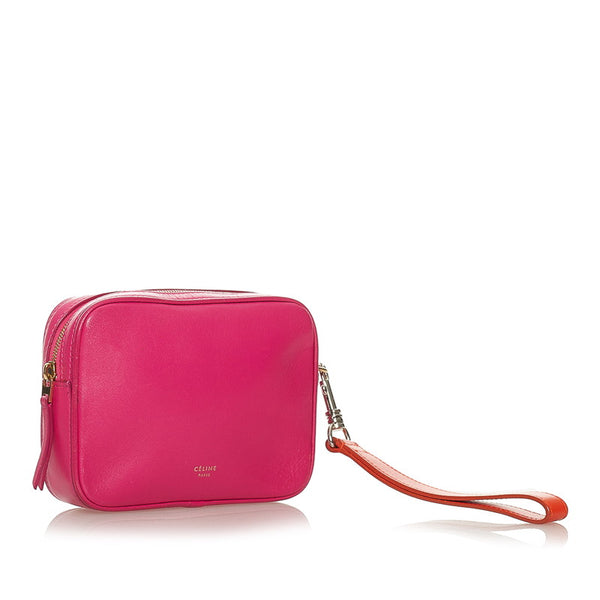 セリーヌ ピンク レザー ポーチ レディース CELINE 【中古】