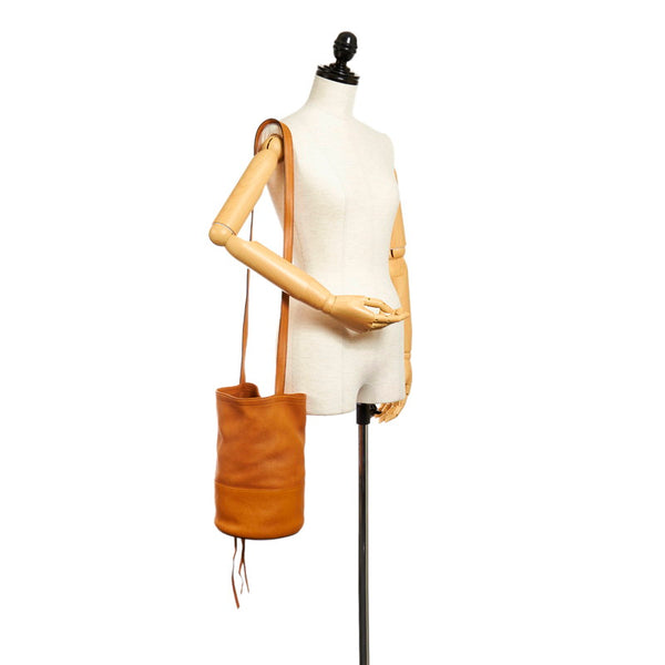 セリーヌ ブラウン レザー 斜め掛け ショルダーバッグ レディース CELINE 【中古】