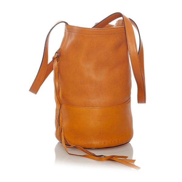 セリーヌ ブラウン レザー 斜め掛け ショルダーバッグ レディース CELINE 【中古】