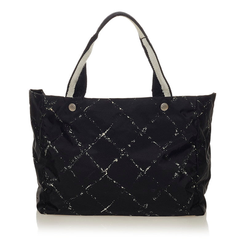 シャネル トラベルライン ブラック ナイロン トートバッグ レディース CHANEL 【中古】