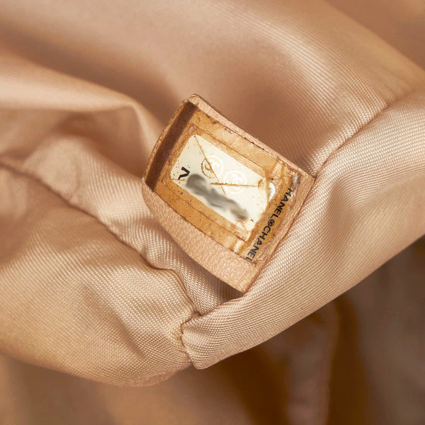 シャネル ニュートラベル ベージュ キャンバス レザー トートバッグ レディース CHANEL 【中古】