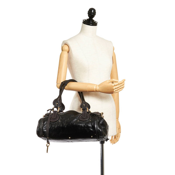 クロエ パディントン ハンドバッグ ブラック レザー レディース Chloe 【中古】