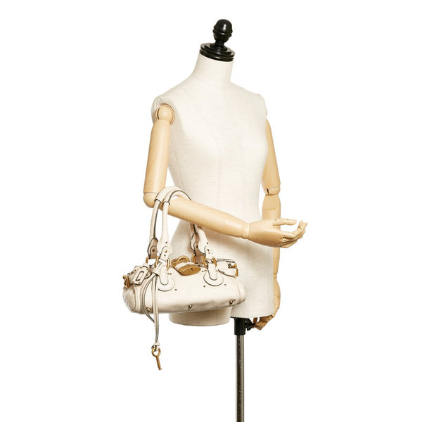 クロエ パディントン ベージュ レザー ハンドバッグ レディース Chloe 【中古】