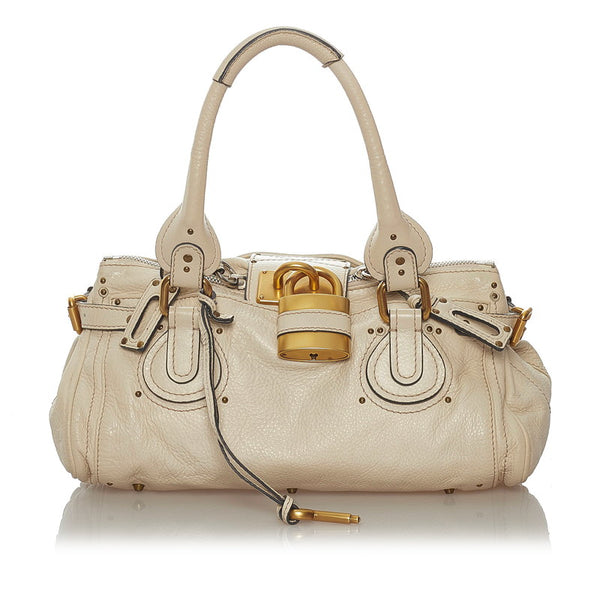 クロエ パディントン ハンドバッグ ホワイト レザー レディース Chloe 【中古】