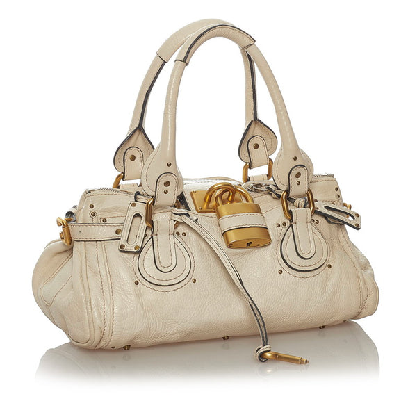 クロエ パディントン ハンドバッグ ホワイト レザー レディース Chloe 【中古】