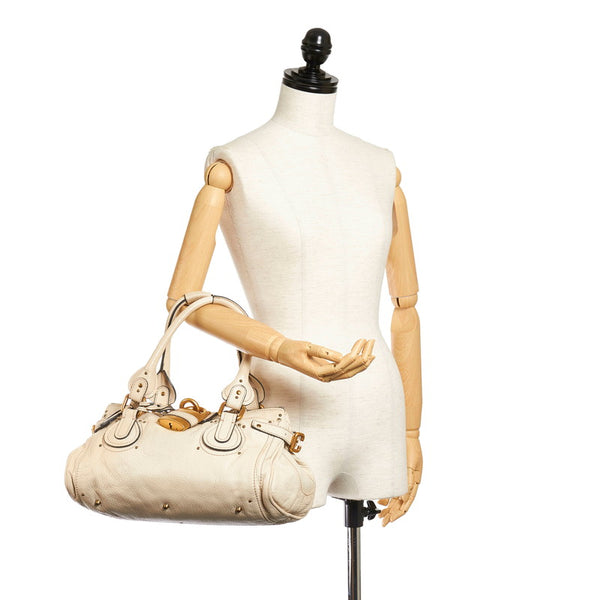 クロエ パディントン ハンドバッグ ホワイト レザー レディース Chloe 【中古】