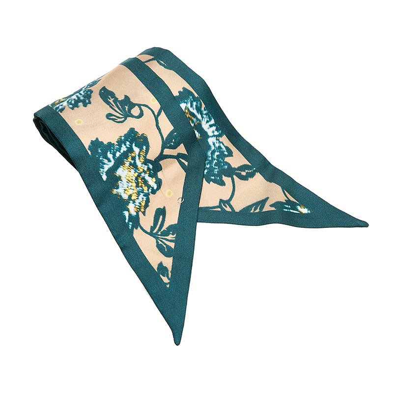 クロエ スカーフ ブラウン ベージュ シルク スカーフ レディース Chloe 【中古】