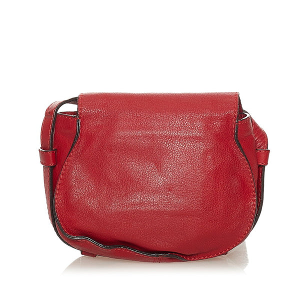 クロエ マーシー 01-12-60-65 レッド レザー ショルダーバッグ レディース Chloe 【中古】