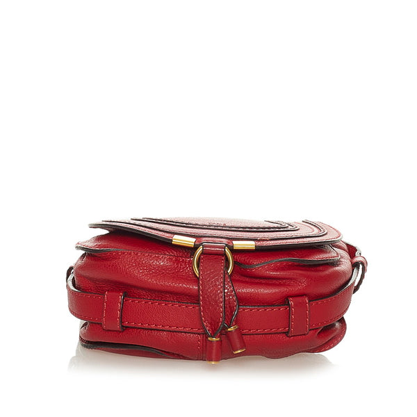 クロエ マーシー 01-12-60-65 レッド レザー ショルダーバッグ レディース Chloe 【中古】