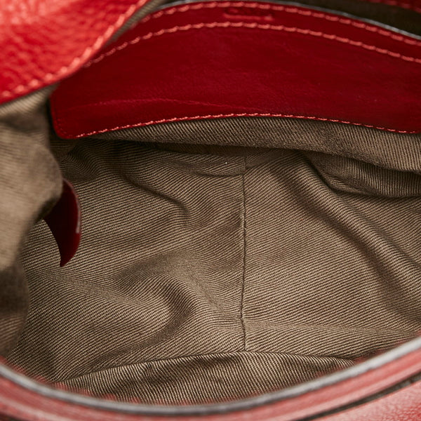 クロエ マーシー 01-12-60-65 レッド レザー ショルダーバッグ レディース Chloe 【中古】