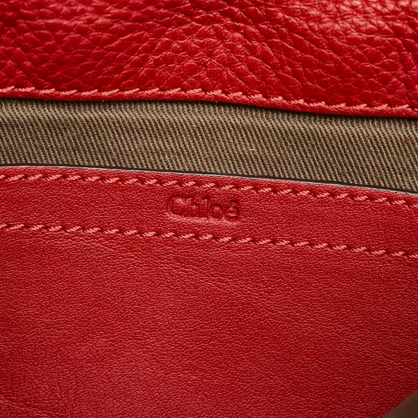 クロエ マーシー 01-12-60-65 レッド レザー ショルダーバッグ レディース Chloe 【中古】