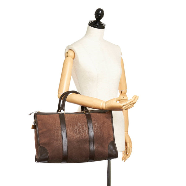 ディオール トロッター ブラウン スウェード レザー ハンドバッグ レディース Dior 【中古】