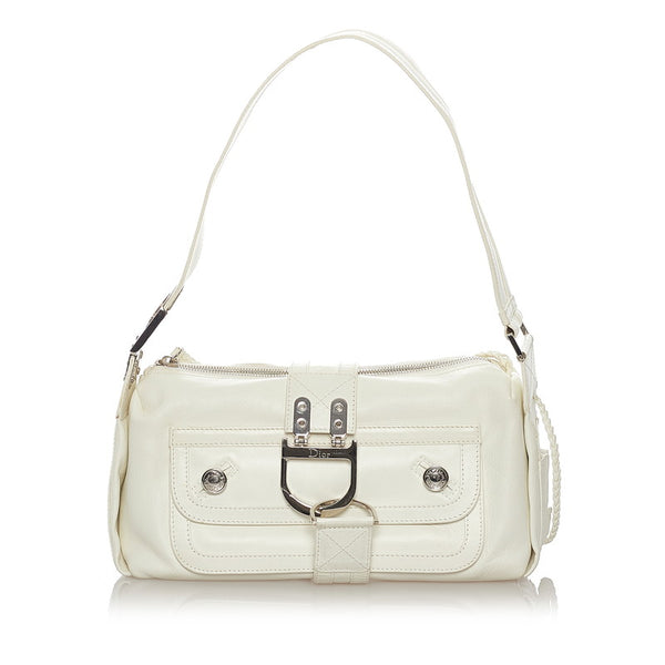 ディオール ホワイト レザー ショルダーバッグ レディース Dior 【中古】