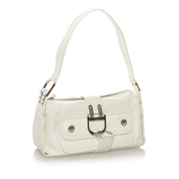 ディオール ホワイト レザー ショルダーバッグ レディース Dior 【中古】