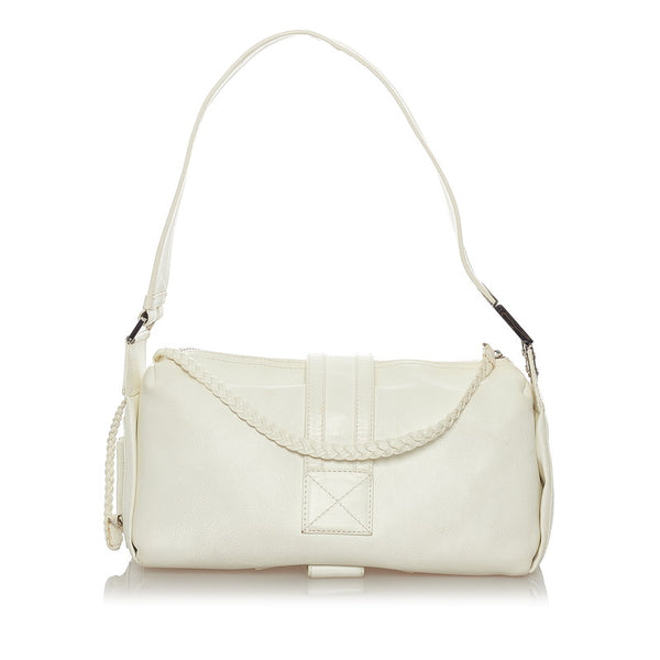 ディオール ホワイト レザー ショルダーバッグ レディース Dior 【中古】