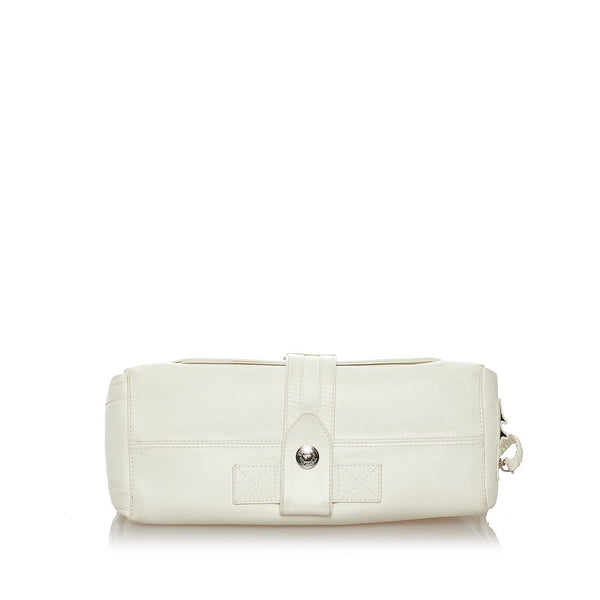 ディオール ホワイト レザー ショルダーバッグ レディース Dior 【中古】