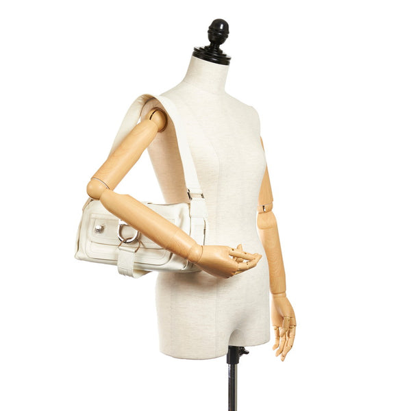 ディオール ホワイト レザー ショルダーバッグ レディース Dior 【中古】