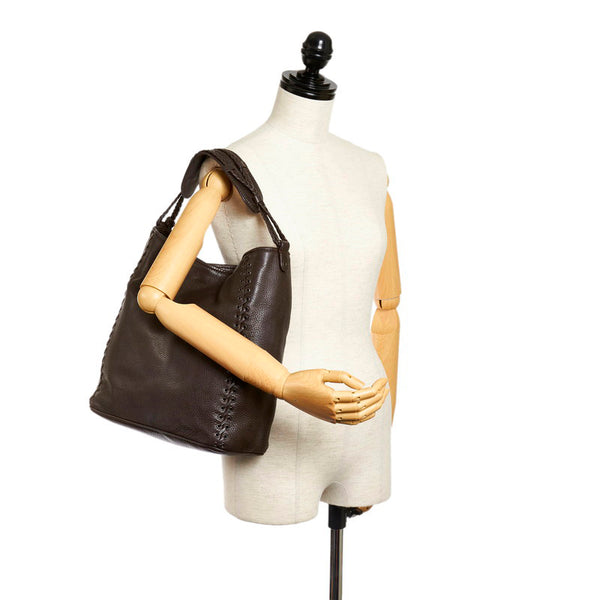 ディオール ショルダーバッグ ブラウン レザー レディース Dior 【中古】