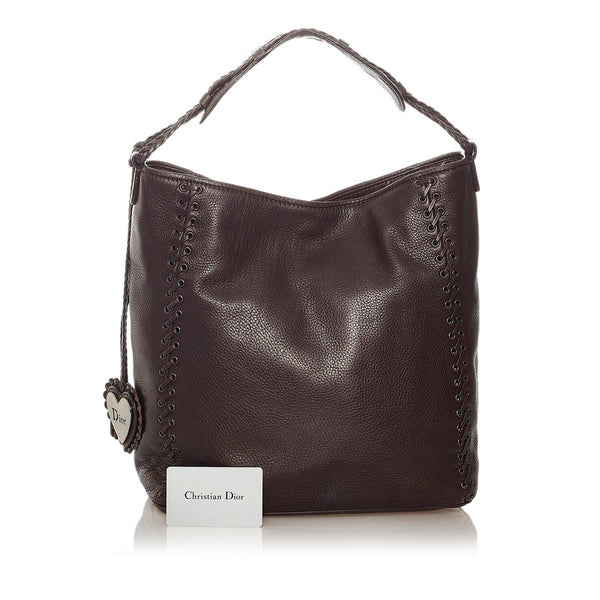 ディオール ショルダーバッグ ブラウン レザー レディース Dior 【中古】