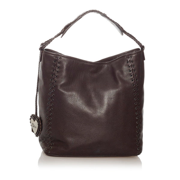 ディオール ショルダーバッグ ブラウン レザー レディース Dior 【中古】