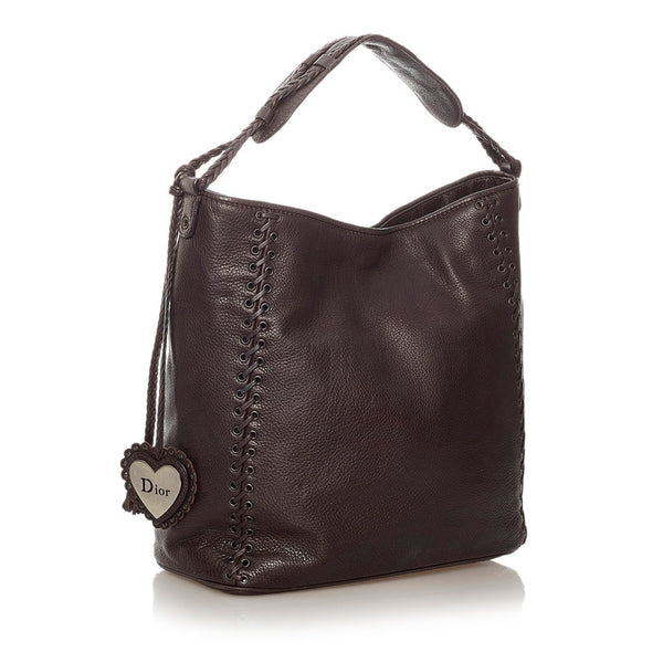 ディオール ショルダーバッグ ブラウン レザー レディース Dior 【中古】