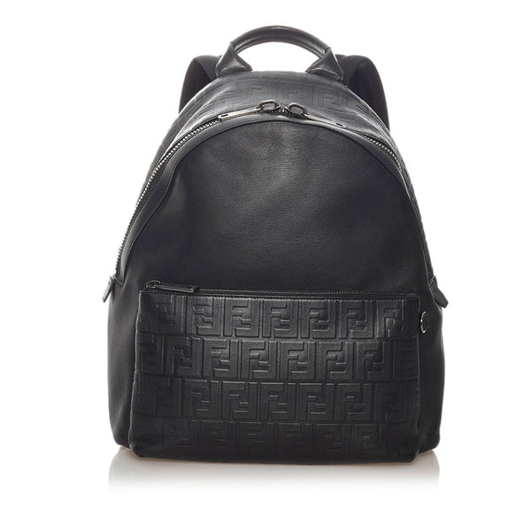 フェンディ 7VZ012 ブラック レザー リュック バックパック メンズ FENDI 【中古】
