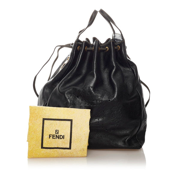 フェンディ 4 14598/2 5 ブラック レザー ハンドバッグ ショルダーバッグ 2WAY レディース FENDI 【中古】