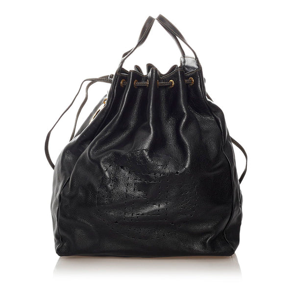 フェンディ 4 14598/2 5 ブラック レザー ハンドバッグ ショルダーバッグ 2WAY レディース FENDI 【中古】