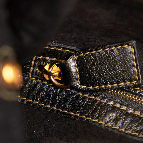 フェンディ 4 14598/2 5 ブラック レザー ハンドバッグ ショルダーバッグ 2WAY レディース FENDI 【中古】
