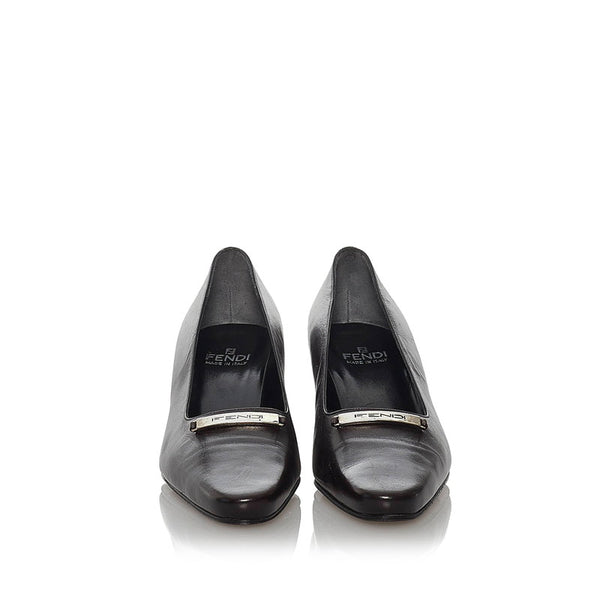 フェンディ パンプス ブラウン レザー レディース FENDI 【中古】
