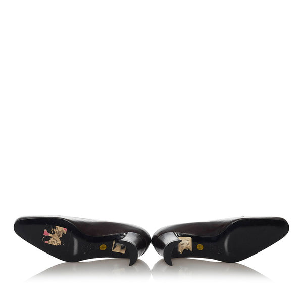 フェンディ パンプス ブラウン レザー レディース FENDI 【中古】