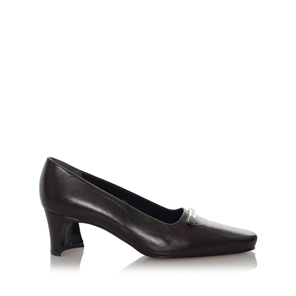 フェンディ パンプス ブラウン レザー レディース FENDI 【中古】