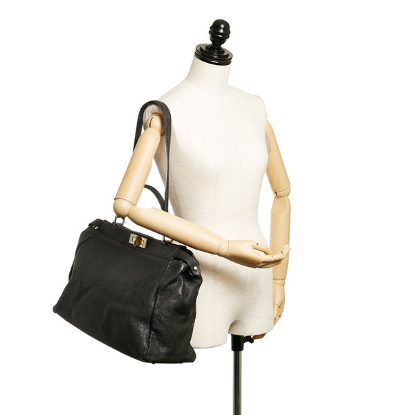 フェンディ ピーカブー ハンドバッグ ショルダーバッグ 2WAY 8BN210 ブラック レザー レディース FENDI 【中古】