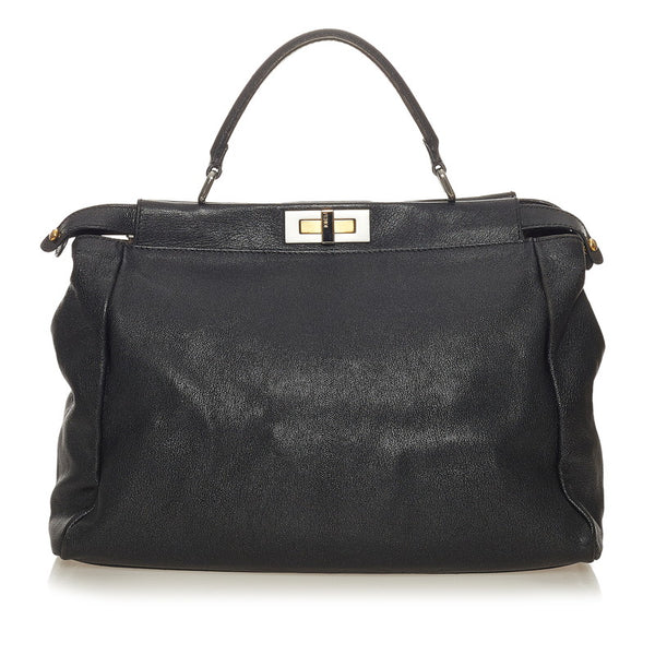 フェンディ ピーカブー ハンドバッグ ショルダーバッグ 2WAY 8BN210 ブラック レザー レディース FENDI 【中古】