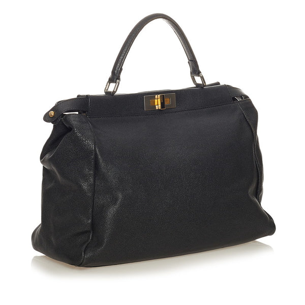 フェンディ ピーカブー ハンドバッグ ショルダーバッグ 2WAY 8BN210 ブラック レザー レディース FENDI 【中古】