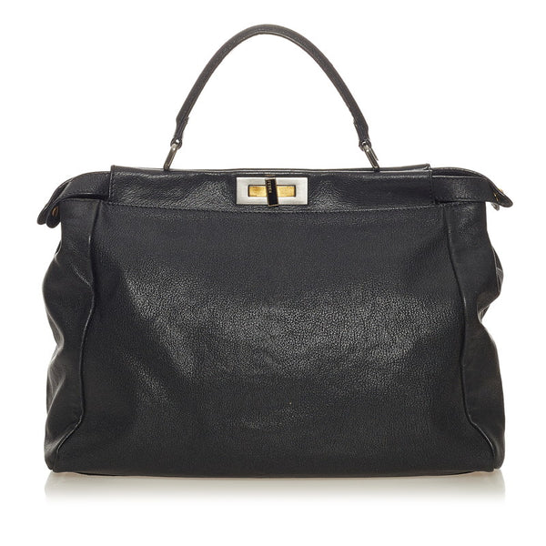 フェンディ ピーカブー ハンドバッグ ショルダーバッグ 2WAY 8BN210 ブラック レザー レディース FENDI 【中古】