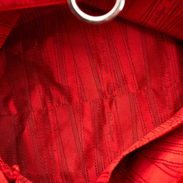 サルヴァトーレフェラガモ ガンチーニ FJ-21 D656 オレンジ レザー ショルダーバッグ レディース Salvatore Ferragamo 【中古】