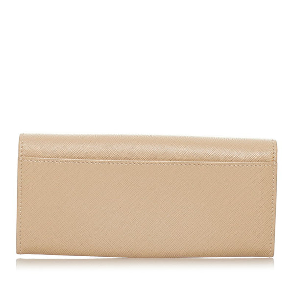 サルヴァトーレフェラガモ ヴァラリボン IY-22 B559 ベージュ レザー 長財布 レディース Salvatore Ferragamo 【中古】