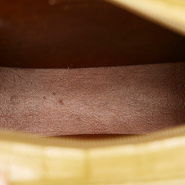 サルヴァトーレフェラガモ ヴァラリボン ポーチ グリーン 型押しレザー レディース Salvatore Ferragamo 【中古】