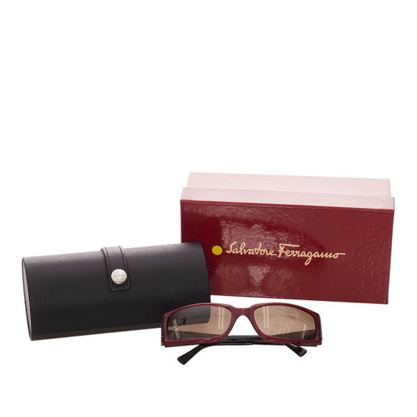 サルヴァトーレフェラガモ サングラス ワインレッド ブラック プラスチック レディース Salvatore Ferragamo 【中古】