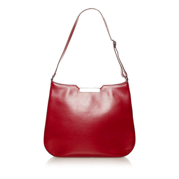 サルヴァトーレフェラガモ ガンチーニ DY-21 0714 レッド レザー ワンショルダー レディース Salvatore Ferragamo 【中古】