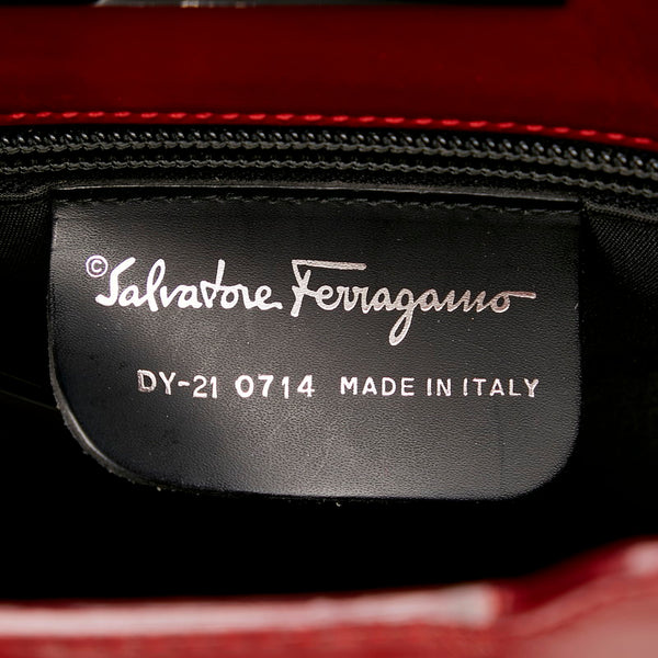 サルヴァトーレフェラガモ ガンチーニ DY-21 0714 レッド レザー ワンショルダー レディース Salvatore Ferragamo 【中古】