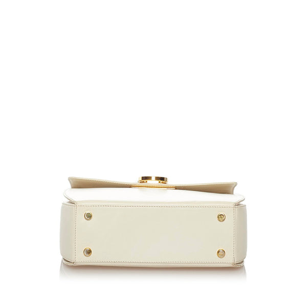 サルヴァトーレフェラガモ ガンチーニ BW-214192 ホワイト レザー ハンドバッグ ショルダーバッグ 2WAY レディース Salvatore Ferragamo 【中古】