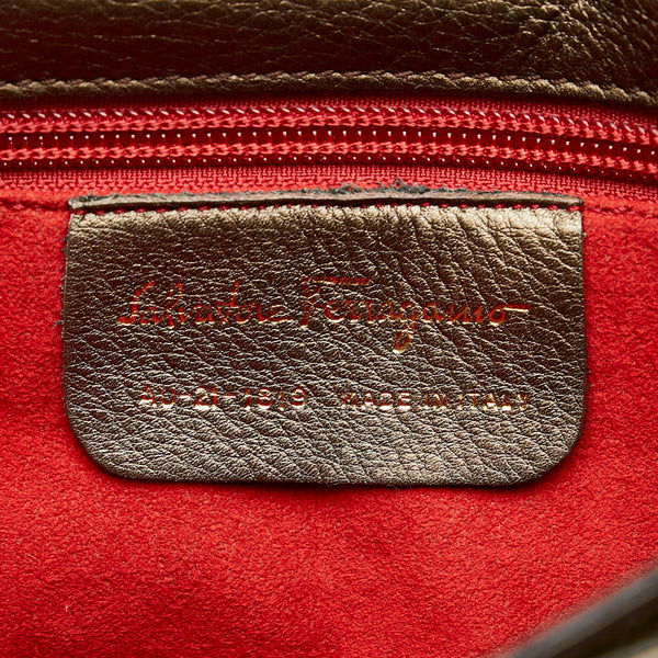 サルヴァトーレフェラガモ ガンチーニ ショルダーバッグ AU-21 1819 ブラウン ハラコ レザー レディース Salvatore Ferragamo 【中古】