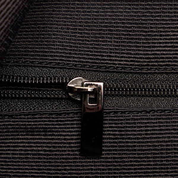 サルヴァトーレフェラガモ ガンチーニ EX-21 5378 ブラック キャンバス レザー ショルダーバッグ レディース Salvatore Ferragamo 【中古】