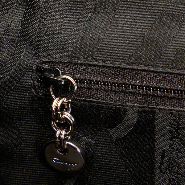 サルヴァトーレフェラガモ ガンチーニ トートバッグ AU-21 7751 グリーン エナメル レディース Salvatore Ferragamo 【中古】